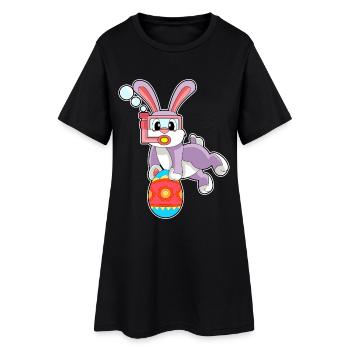 Plongée de Pâques avec les lapins - Robe T-shirt Femme - noir - Devant