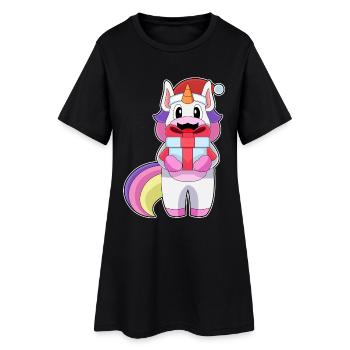 Unicorn Christmas Package - Women’s T-Shirt Dress - black - Front