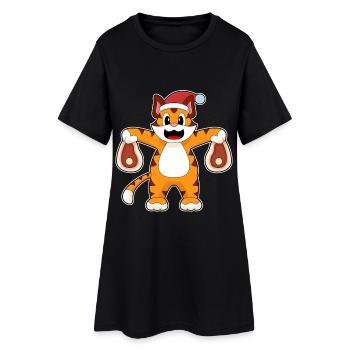 Viande de Noël tigrée - Robe T-shirt Femme - noir - Devant
