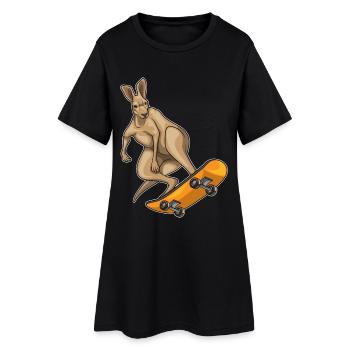 Kangourou Skater Skateboard Sport - Robe T-shirt Femme - noir - Devant
