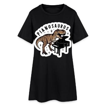 Pianosaurus Virtuoso Stegosaurus with tailcoat piano - Women’s T-Shirt Dress - black - Front