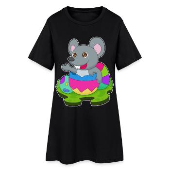 Mouse Easter Easter Eggs - Women’s T-Shirt Dress - black - Front
