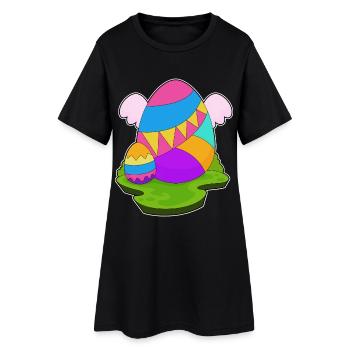 Easter Easter Eggs Angel Wings - Women’s T-Shirt Dress - black - Front