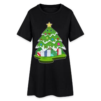 Sapin de Noël Forfaits Noël - Robe T-shirt Femme - noir - Devant