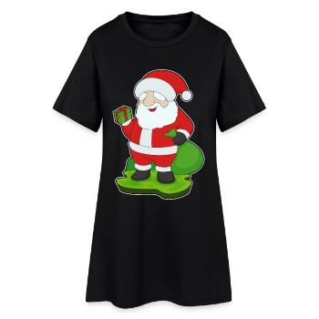 Forfait Noël Père Noël - Robe T-shirt Femme - noir - Devant