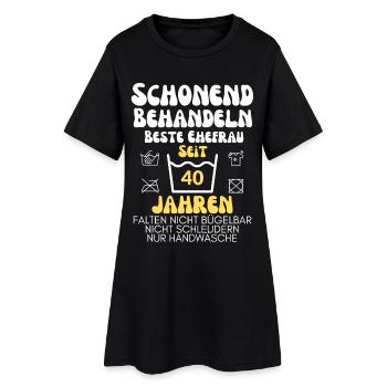 Gentle treatment for 40 years - Women’s T-Shirt Dress - black - Front