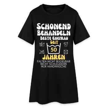 Gentle treatment for 50 years - Women’s T-Shirt Dress - black - Front