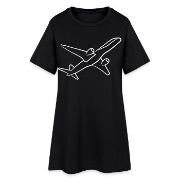 Croquis d’avion - Robe T-shirt Femme - noir - Devant