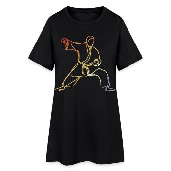 Dessin de judo - Robe T-shirt Femme - noir - Devant