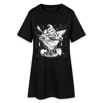 Dessin de coupe glacée - Robe T-shirt Femme - noir - Devant