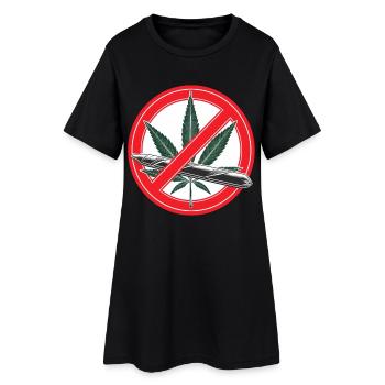 Panneau d’interdiction de la marijuana au cannabis - Robe T-shirt Femme - noir - Devant