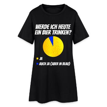 Werde ich heute Bier trinken Lustiges T-Shirt - Frauen T-Shirt-Kleid - Schwarz - Vorne