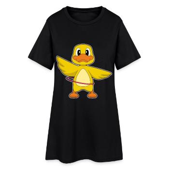 Gymnastique d’entraînement avec cerceau de fitness canard - Robe T-shirt Femme - noir - Devant