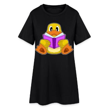 Livre de nerds canards - Robe T-shirt Femme - noir - Devant
