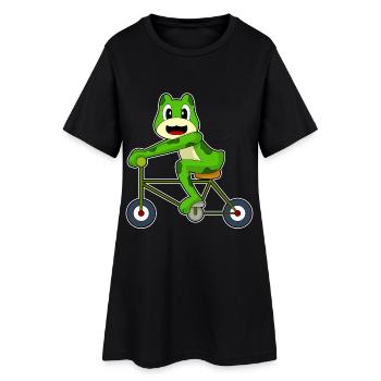 Vélo grenouille - Robe T-shirt Femme - noir - Devant