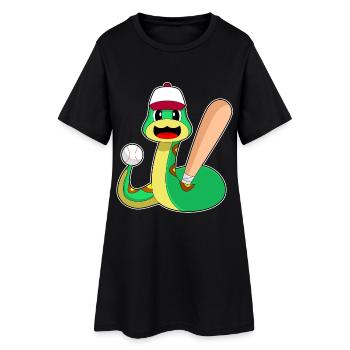 Snake Baseball Baseball Bat Sports - Women’s T-Shirt Dress - black - Front