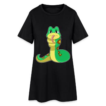 Serpent drôle - Robe T-shirt Femme - noir - Devant