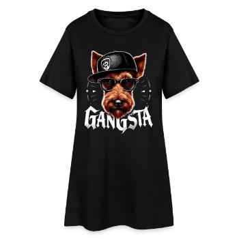 Cadeau de chien irlandais Terrier Gangsta Gangster - Robe T-shirt Femme - noir - Devant