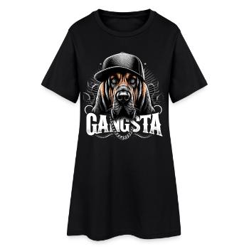 Bloodhound Gangsta Gangster Hund Geschenk - Frauen T-Shirt-Kleid - Schwarz - Vorne