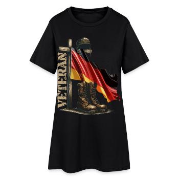 Gedenkflagge und Stiefel Veteranentag Veteran - Frauen T-Shirt-Kleid - Schwarz - Vorne