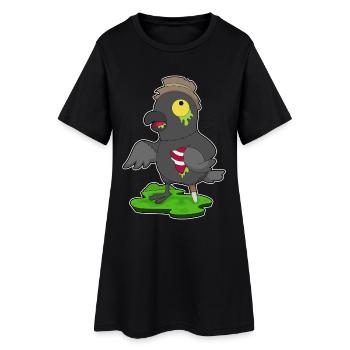 Krähe Halloween Zombie - Frauen T-Shirt-Kleid - Schwarz - Vorne