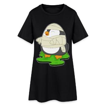 Penguin Halloween Mummy - Women’s T-Shirt Dress - black - Front