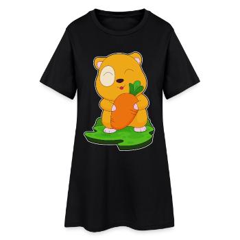 Hamster Carrot - Women’s T-Shirt Dress - black - Front