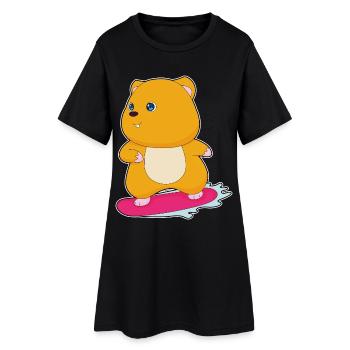Snowboardeur Hamster Snowboard Sports d’hiver - Robe T-shirt Femme - noir - Devant
