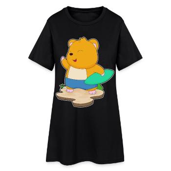 Été de surf sur planche de surf pour hamsters - Robe T-shirt Femme - noir - Devant