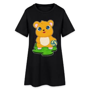 Hamster Joueur de volley-ball Volley-ball - Robe T-shirt Femme - noir - Devant