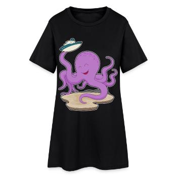 Bateau jouet Octopus - Robe T-shirt Femme - noir - Devant