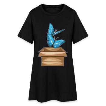 Carton papillon - Robe T-shirt Femme - noir - Devant