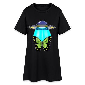 Papillon, Vaisseau Spatial, Espace - Robe T-shirt Femme - noir - Devant
