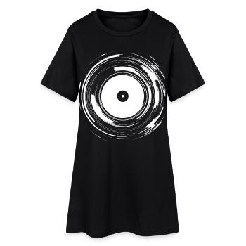 Platine vinyle Disc Jockey - Robe T-shirt Femme - noir - Devant