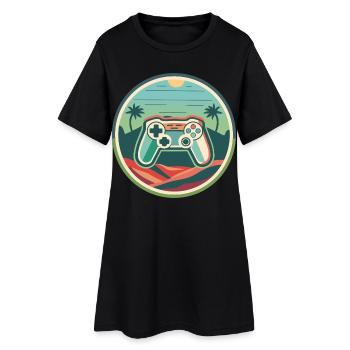 Jeu - Robe T-shirt Femme - noir - Devant