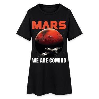 Mars Mission Planète rouge Vaisseau spatial spatial - Robe T-shirt Femme - noir - Devant