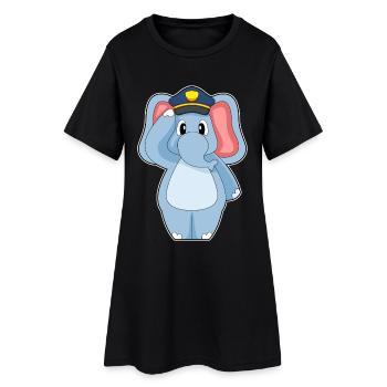 Éléphant Policier Police - Robe T-shirt Femme - noir - Devant
