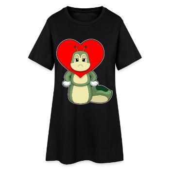 Cœur de chenille - Robe T-shirt Femme - noir - Devant