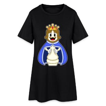 Schachfigur König Schach - Frauen T-Shirt-Kleid - Schwarz - Vorne
