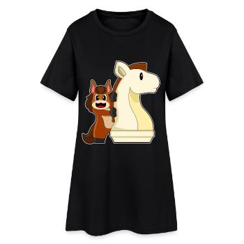 Horse Chess Piece Knight Chess - Women’s T-Shirt Dress - black - Front