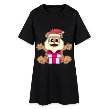 Forfait Noël ours - Robe T-shirt Femme - noir - Devant