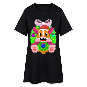Nœud de cheveux de Noël pour hamster - Robe T-shirt Femme - noir - Devant