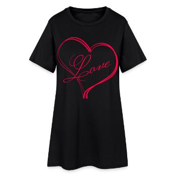 Cœur Cœurs Amour - Robe T-shirt Femme - noir - Devant