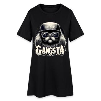 Cadeau de chien pékinois Gangsta Gangster Lionhound - Robe T-shirt Femme - noir - Devant