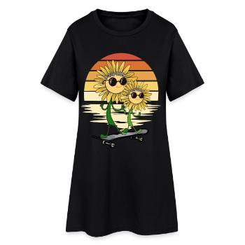 Tournesol d’été Skater Tournesol - Robe T-shirt Femme - noir - Devant
