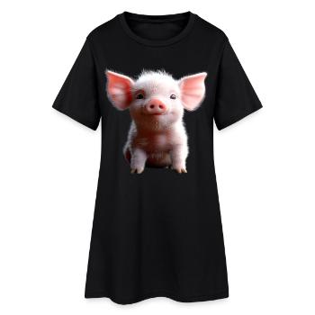 Cochon domestique Cochon Cochon Porcelet Cochon - Robe T-shirt Femme - noir - Devant