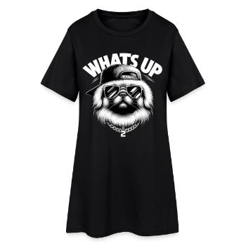 Pekingese What's Up Lion Dog Dog Gift - Women’s T-Shirt Dress - black - Front