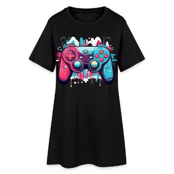 Manettes de jeu - Robe T-shirt Femme - noir - Devant