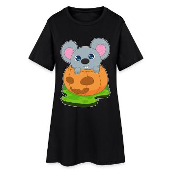 Mouse Halloween Pumpkin - Women’s T-Shirt Dress - black - Front