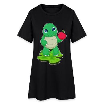 Pomme Tortue - Robe T-shirt Femme - noir - Devant